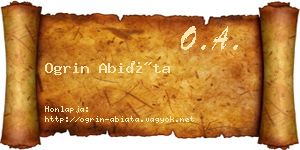 Ogrin Abiáta névjegykártya